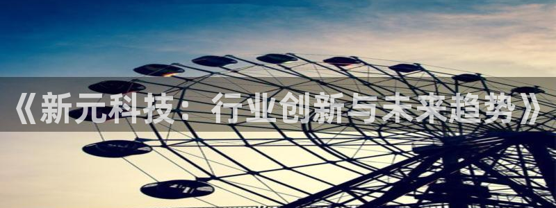 《新元科技：行业创新与未来趋势》